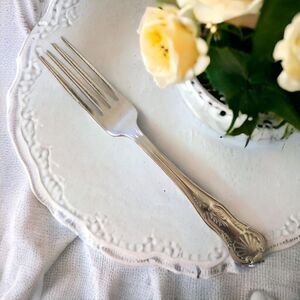 ‎International Silver Co Dinner Fork Kings Pattern Silver Plate Flatware Single.
